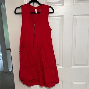 Anthropologie Red Sleeveless Dress